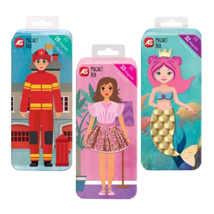 MAGNET BOX TINS: CITY HEROES - FASHION GIRL - MERMAID PRINCESS