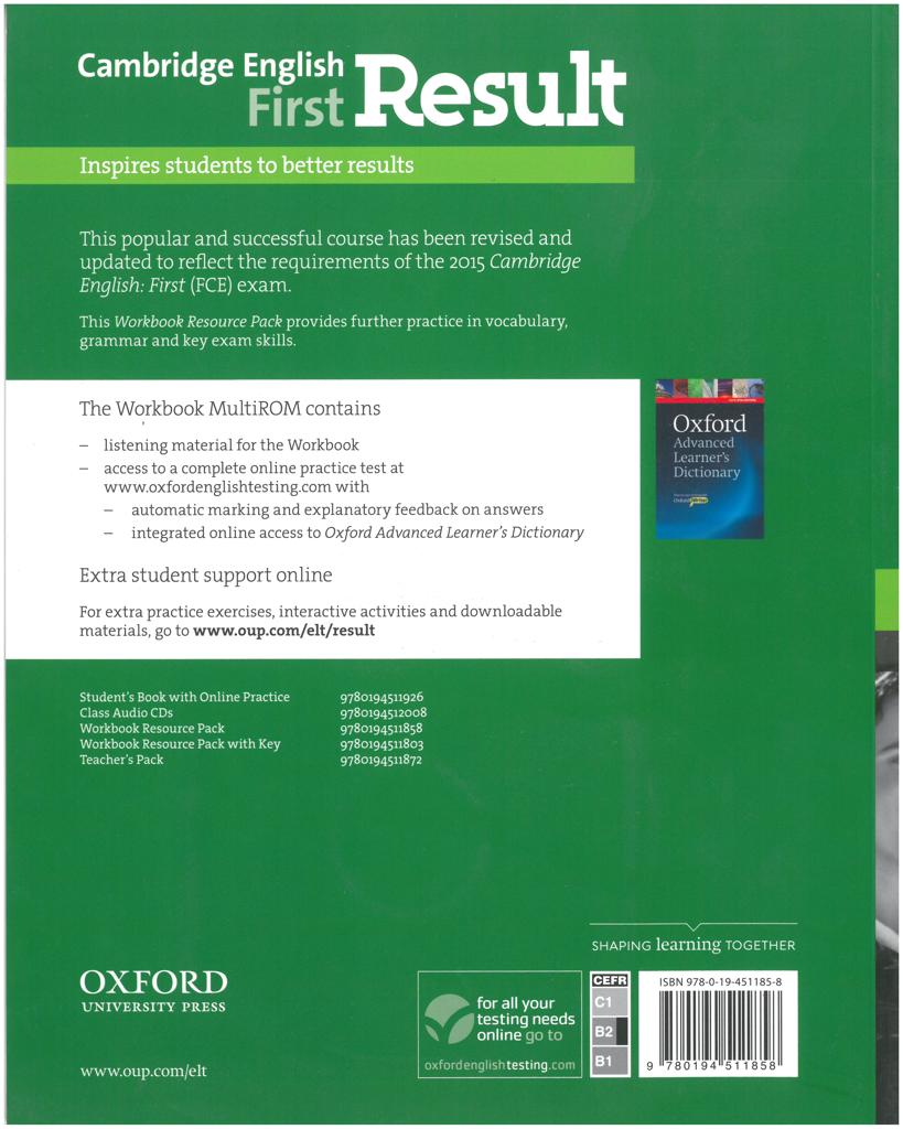 RESULT CAMBRIDGE FCE WORKBOOK WITHOUT KEY (+CD) REVISED 2015