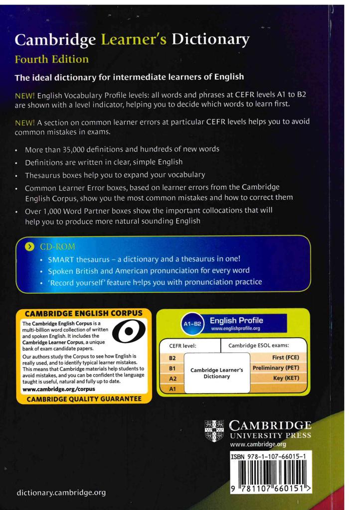 CAMBRIDGE LEARNER'S DICTIONARY (+CD-ROM) 4th EDITION