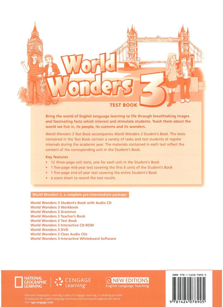 WORLD WONDERS 3 TEST BOOK