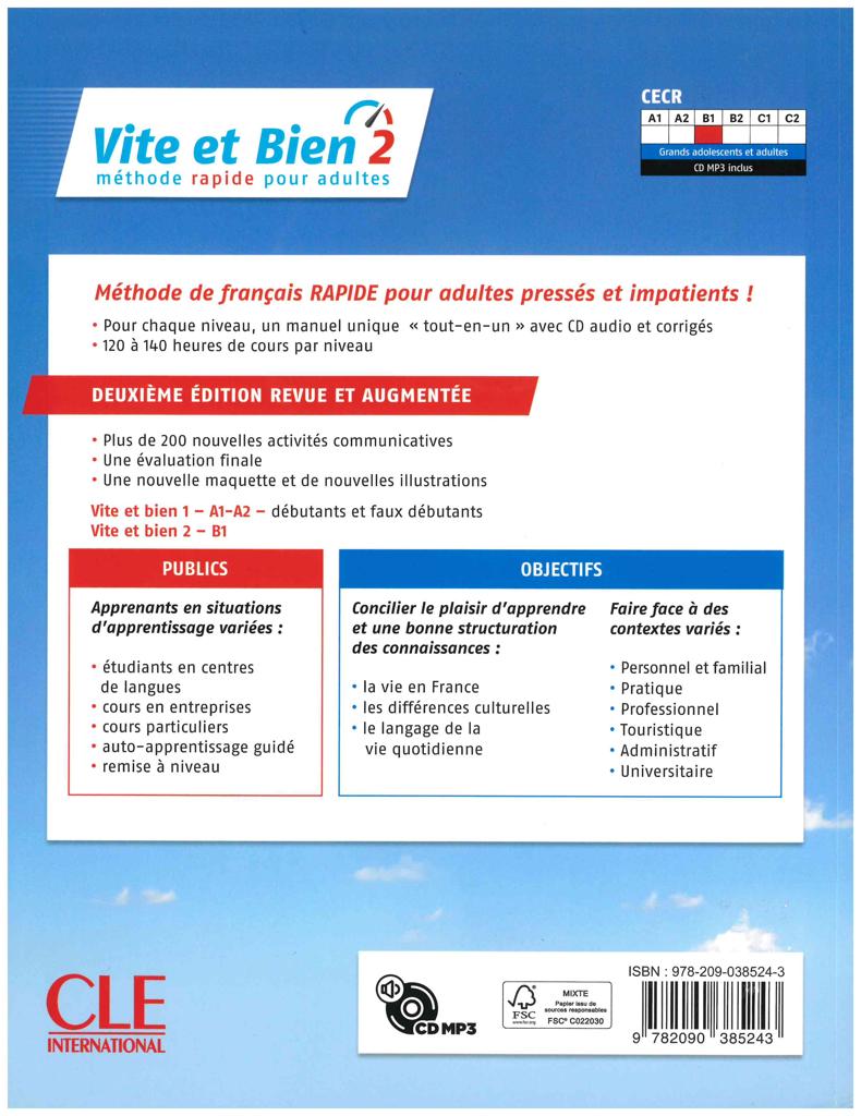 VITE ET BIEN 2 ELEVE 2ND (+CD+CORRIGES)