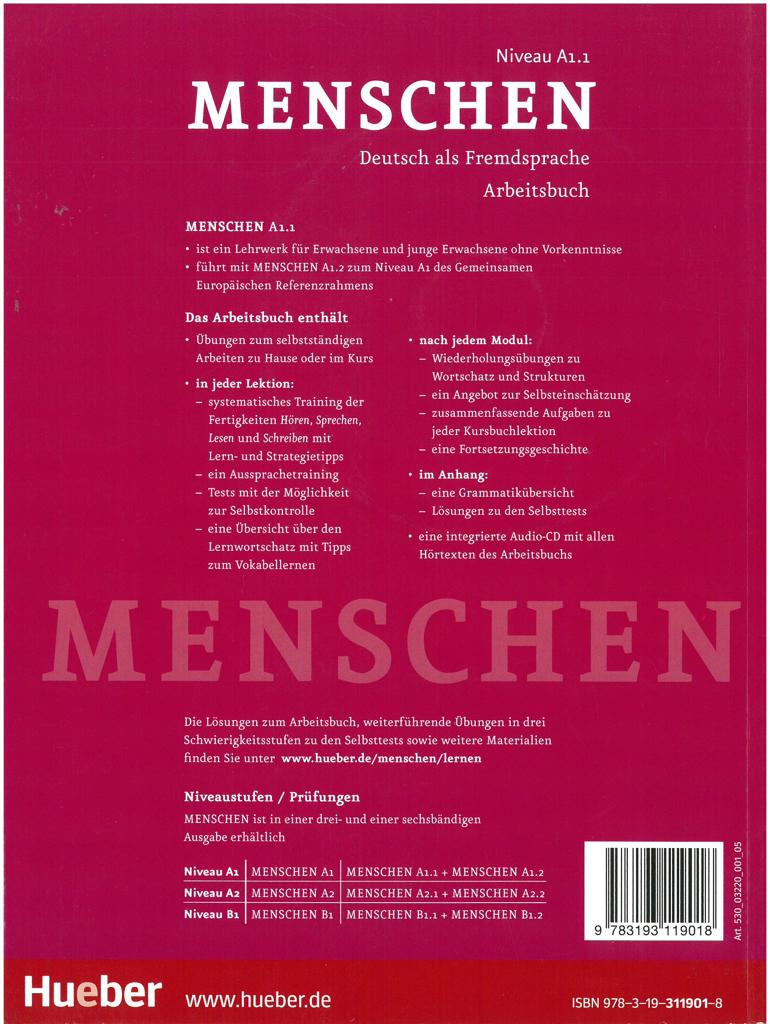 MENSCHEN A1/1 ARBEITSBUCH