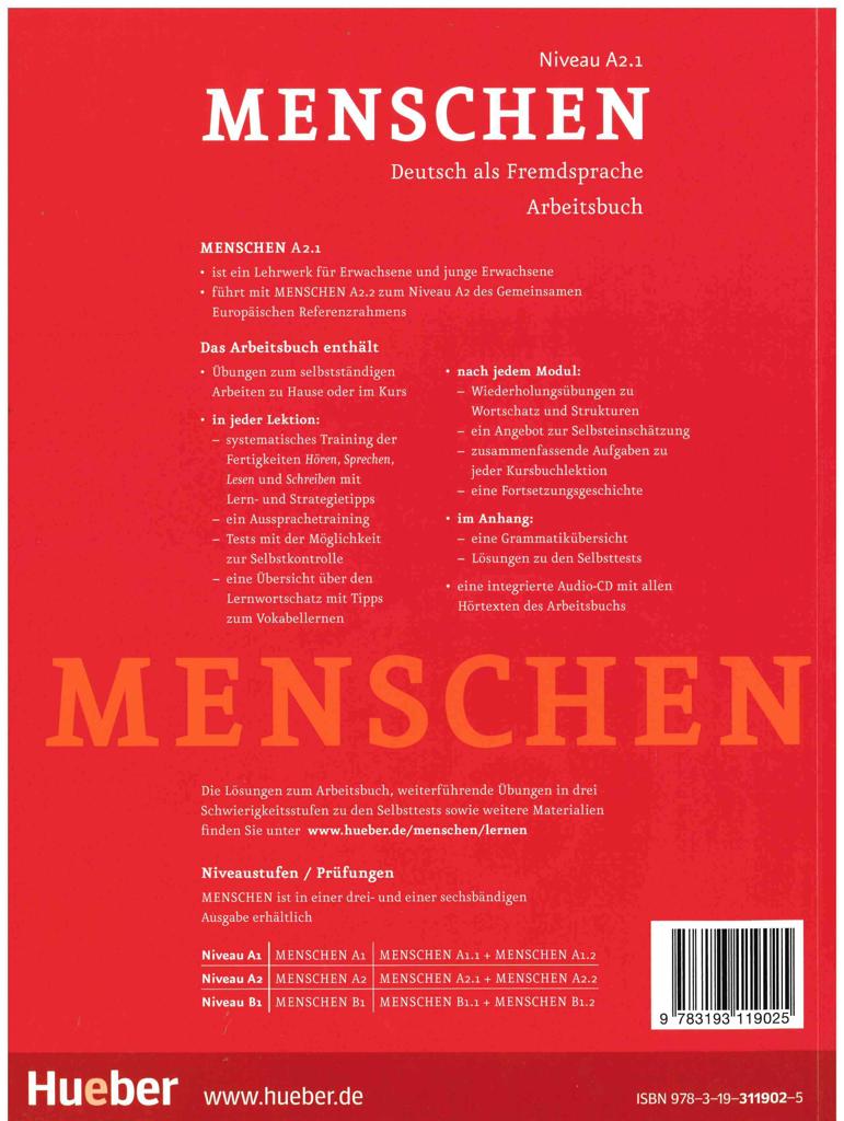 MENSCHEN A2/1 ARBEITSBUCH