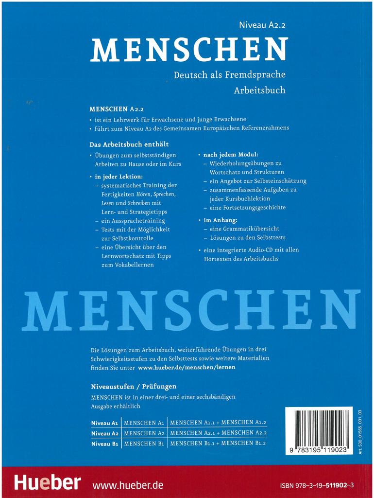 MENSCHEN A2/2 ARBEITSBUCH