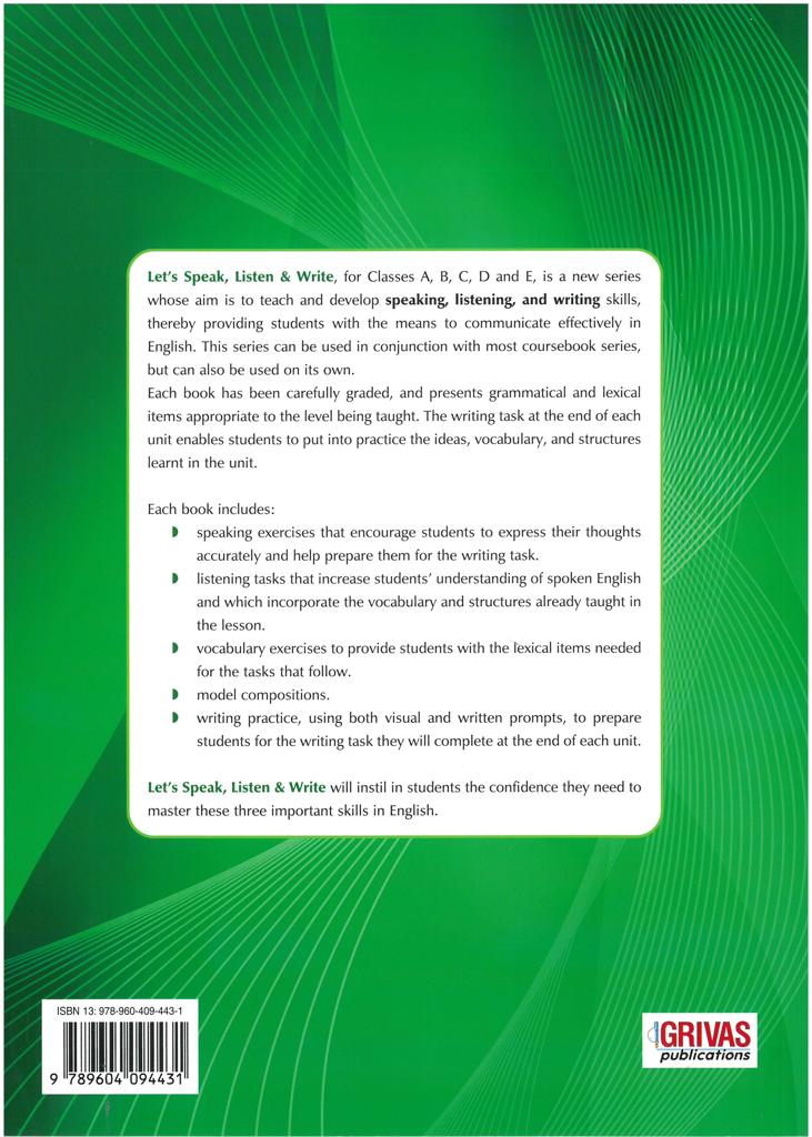 LET'S SPEAK LISTEN & WRITE 1 STUDENT'S BOOK