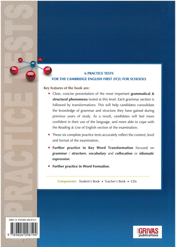 FIRST CAMBRIDGE CERTIFICATE FCE 6 PRACTICE TESTS STUDENT'S BOOK
