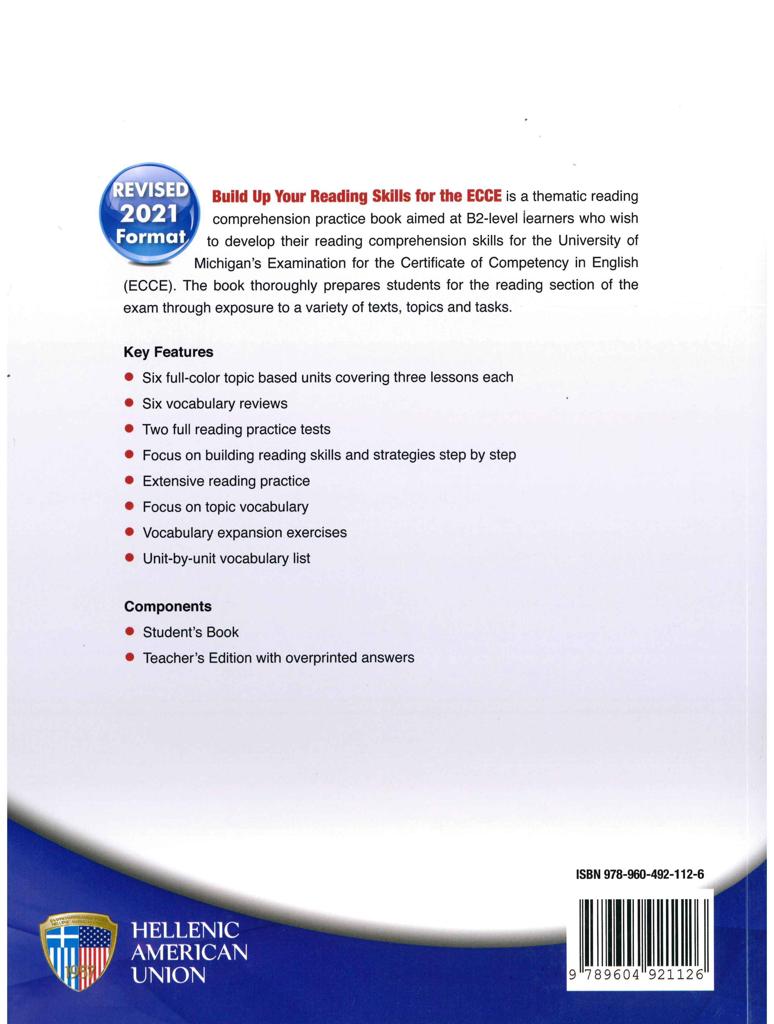 BUILD UP YOUR READING SKILLS FOR THE ECCE STUDENT'S BOOK 2021 FORMAT