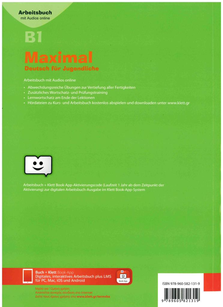 MAXIMAL B1 ARBEITSBUCH (+AUDIO ONLINE +KLETT-BOOK APP)