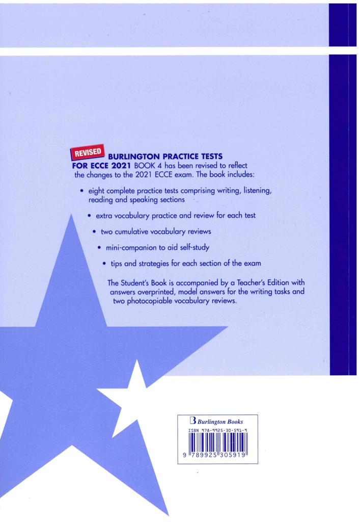 REVISED BURLINGTON PRACTICE TESTS FOR ECCE 2021 BOOK 4 TEACHER'S BOOK