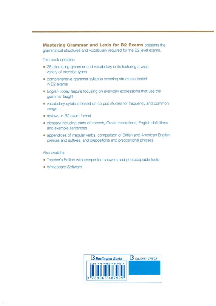 MASTERING GRAMMAR AND LEXIS FOR B2 EXAMS STUDENT'S BOOK