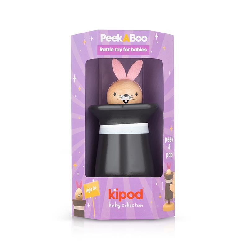 KIPOD - PEEK-A-BOO BUNNY RATTLE TOY