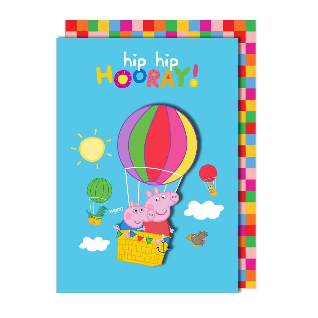 ΕΥΧΕΤΗΡΙΑ ΚΑΡΤΑ "HIP HIP HOORAY" - PEPPA PIG, ΑΕΡΟΣΤΑΤΟ