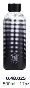 ΘΕΡΜΟΣ 500ML YOU BOTTLE BLACK & WHITE YB-5018