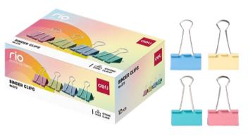 ΚΛΙΠΣ ΓΡΑΦΕΙΟΥ 32ΜΜ BINDER CLIPS PASTEL RIO 12TEM