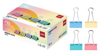 ΚΛΙΠΣ ΓΡΑΦΕΙΟΥ 32ΜΜ BINDER CLIPS PASTEL RIO 12TEM