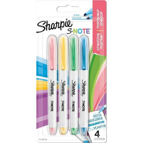 ΣΕΤ SHARPIE S-ΝΟΤΕ 4ΤΕΜ CHISEL BLISTER