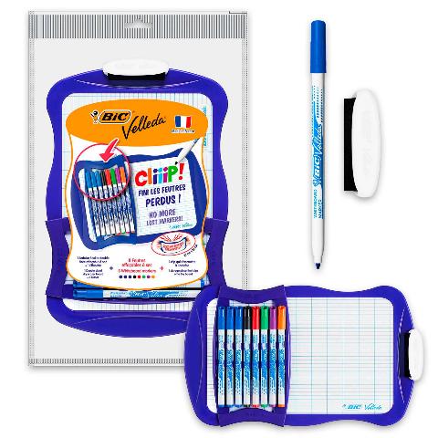 ΜΑΡΚΑΔΟΡΟΣ ΑΣΠΡΟΠΙΝΑΚΑ BIC VELLEDA KIDS +ΓΟΜΑ +8 ΜΑΡΚΑΔΟΡΟΙ ΧΡΩΜΑΤΙΣΤΟΙ