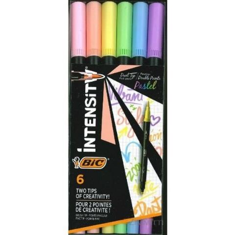 ΜΑΡΚΑΔΟΡΟΙ 6 ΧΡΩΜΑΤΩΝ BIC INTESITY DUAL PASTEL