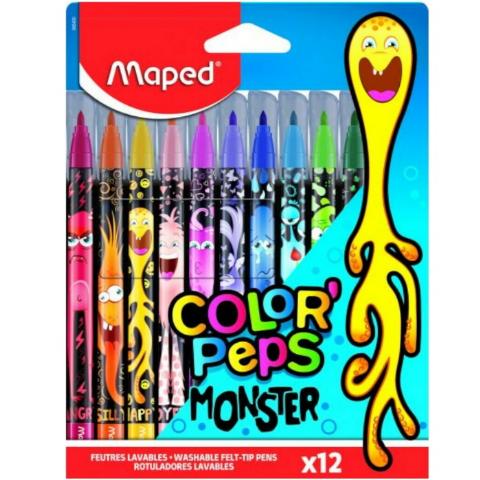 ΜΑΡΚΑΔΟΡΟΙ ΛΕΠΤΟΙ 12 ΧΡΩΜΑΤΩΝ MAPED MONSTER JUNGLE