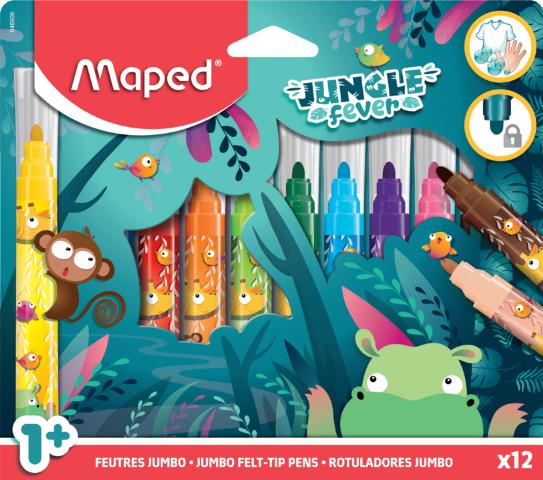 ΜΑΡΚΑΔΟΡΟΙ ΧΟΝΔΡΟΙ 12 ΧΡΩΜΑΤΩΝ MAPED MAXI JUNGLE FEVER