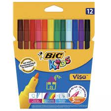 ΜΑΡΚΑΔΟΡΟΙ ΛΕΠΤΟΙ 12 ΧΡΩΜΑΤΩΝ BIC KIDS VISA FINE