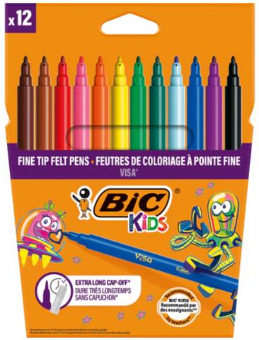 ΜΑΡΚΑΔΟΡΟΙ ΛΕΠΤΟΙ 12 ΧΡΩΜΑΤΩΝ BIC KIDS VISA FINE