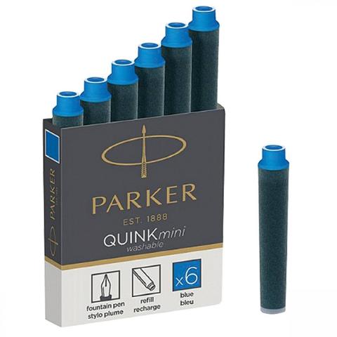 ΑΜΠΟΥΛΕΣ ΠΕΝΑΣ PARKER QUINK ΙΝΚ C/DGES ΜΙΝΙ W.BLUE 6ΤΕΜ