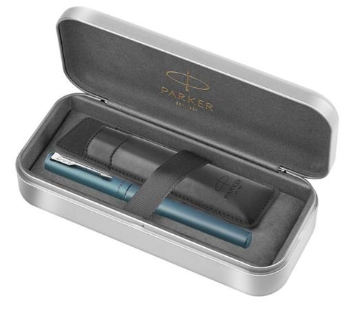 ΣΕΤ ΔΩΡΟΥ PARKER VECTOR XL TEAL ΠΕΝΑ+ΔΕΡΜΑΤΙΝΗ ΘΗΚΗ ΣΕ ΜΕΤΑΛΛΙΚΗ ΚΑΣΕΤΙΝΑ