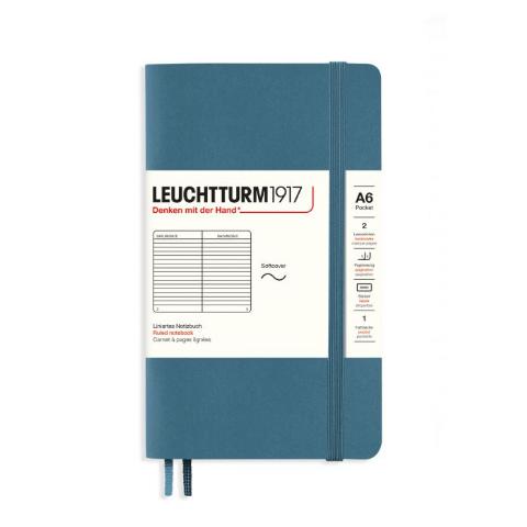 ΣΗΜΕΙΩΜΑΤΑΡΙΟ LEUCHTTRURM A6 POCKET RULED STONE BLUE 123 ΣΕΛΙΔΕΣ