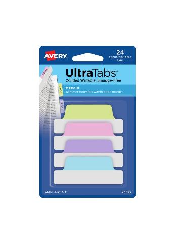 ΣΕΛΙΔΟΔΕΙΚΤΕΣ ULTRA TABS PASTEL 63X25MM 24TEM ΚΑΡΤΕΛΑ 74769 AVERY