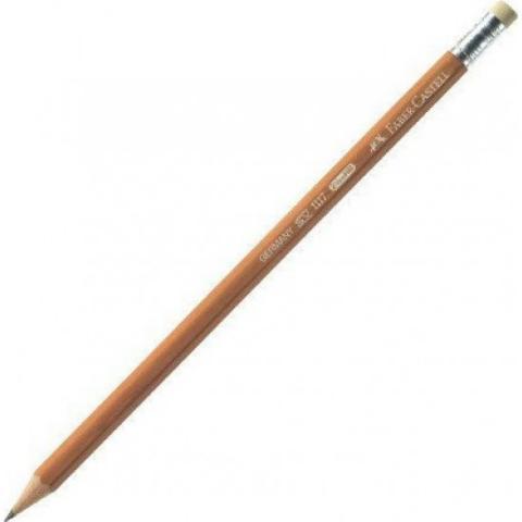 ΜΟΛΥΒΙ FABER CASTELL NATURAL Β ΜΕ ΓΟΜΑ