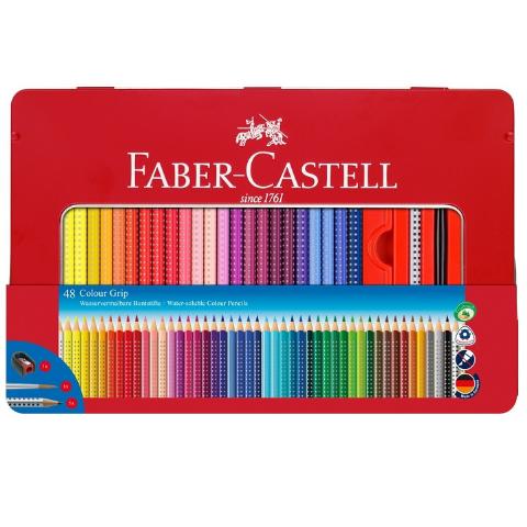 ΣΕΤ ΞΥΛΟΜΠΟΓΙΕΣ 48ΧΡΩΜΑΤΩΝ GRIP FABER ΜΕΤΑΛΛΙΚΗ ΚΑΣΕΤΙΝΑ