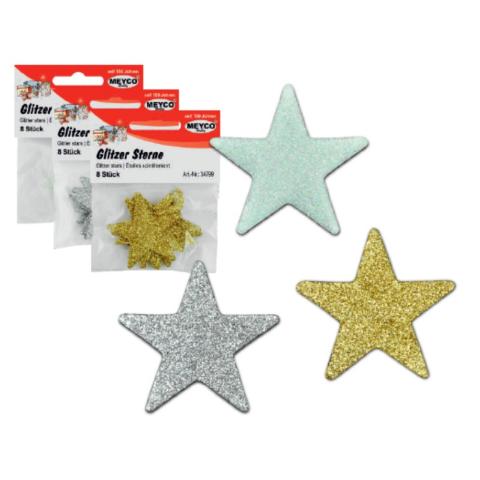 ΑΣΤΕΡΙΑ GLITTER ΠΕΡΛΕ 8ΤΕΜ