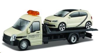 BBURAGO 1/43 STREET FIRE FLATBED TRANSPORT VM POLO GTI