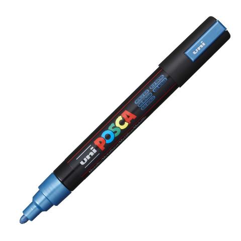 ΜΑΡΚΑΔΟΡΟΣ POSCA PC-5Μ ΜΠΛΕ ΜΕΤΑΛΛΙΚΟ