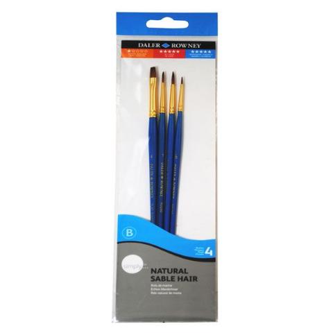 ΣΕΤ ΠΙΝΕΛΑ 4TEM NATURAL SABLE SHORT HANDLED (ΓΙΑ ΑΚΟΥΑΡΕΛΛΑ)