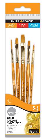 ΣΕΤ ΠΙΝΕΛΑ 5ΤΕΜ GOLD TAKLON SHORT HANDLED