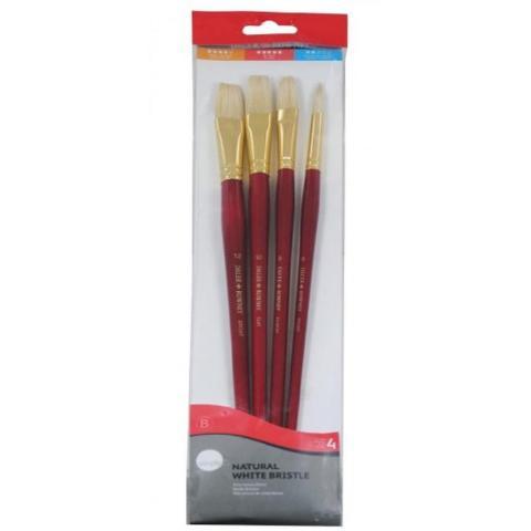ΣΕΤ ΠΙΝΕΛΑ 4TEM  WHITE BRISTLE LONG HANDLED (ΓΙΑ ΛΑΔΙ)