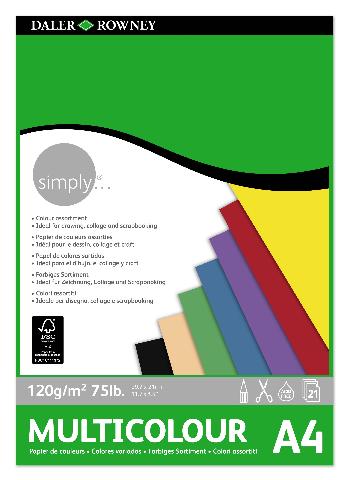 SKETCHBOOK A4 21Φ 120GR  COLOURED PAPED PAD
