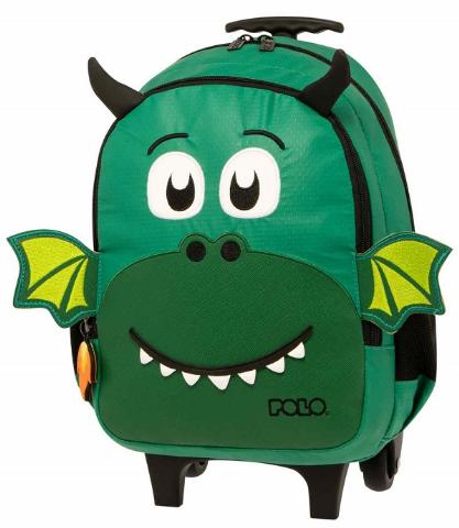 ΤΣΑΝΤΑ ΝΗΠΙΑΓΩΓΕΙΟΥ ΤΡΟΛΛΕΥ POLO JUNIOR LITTLE 8228 GREEN DRAGON