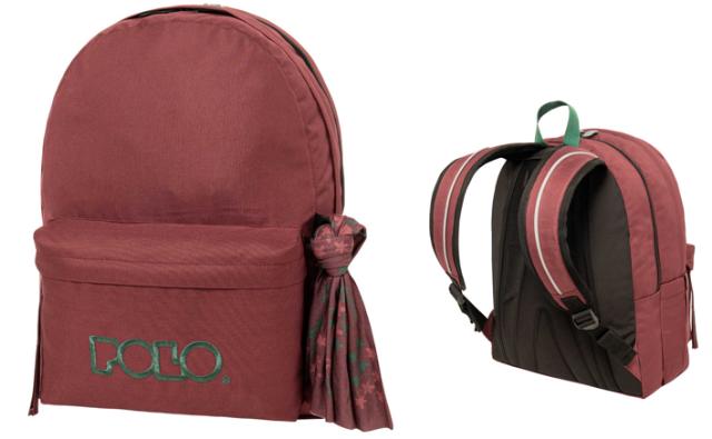 ΤΣΑΝΤΑ POLO ORIGINAL DOUBLE SCARF 3364 BORDEAUZ/KAITOKE GREEN-ΜΠΟΡΝΤΩ/ΚΥΠΑΡΙΣΣΙ