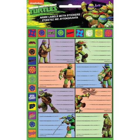 ΕΤΙΚΕΤΕΣ ΣΧΟΛΙΚΕΣ 16ΤΕΜ NINJA TURTLES