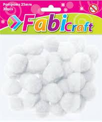POMPONS 25ΜΜ 30ΤΕΜ FABI ΛΕΥΚΑ
