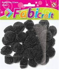 POMPONS 25ΜΜ 30ΤΕΜ FABI ΜΑΥΡΟ