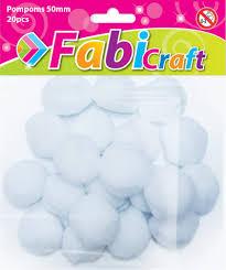 POMPONS 50ΜΜ 20ΤΕΜ ΛΕΥΚΑ FABI