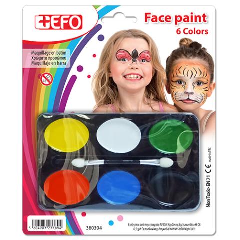 ΧΡΩΜΑΤΑ ΠΡΟΣΩΠΟΥ +EFO 6ΧΡΩΜΑΤΑ PALLETE