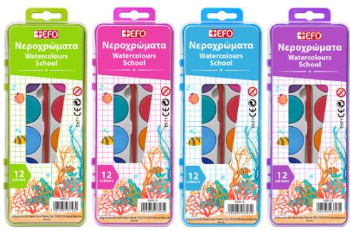 ΝΕΡΟΜΠΟΓΙΕΣ 12 ΧΡΩΜΑΤΩΝ +EFO SCHOOL