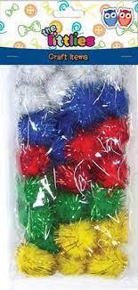 POMPONS GLITTER 15ΜΜ 30ΤΕΜ ΔΙΑΦΟΡΑ ΧΡΩΜΑΤΑ