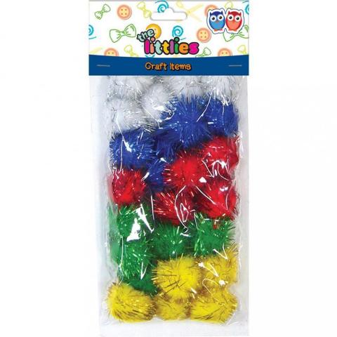 POMPONS GLITTER 15MM 30TEM 11ΔΙΑΦΟΡΑ ΧΡΩΜΑΤΑ THE LITTLIES