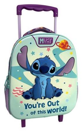 ΤΣΑΝΤΑ ΝΗΠΙΑΓΩΓΕΙΟΥ ΤΡΟΛΛΕΥ 2ΘΗΚΕΣ LILO & STITCH YOU RE OUT OF THIS WORLD 27Χ10Χ31